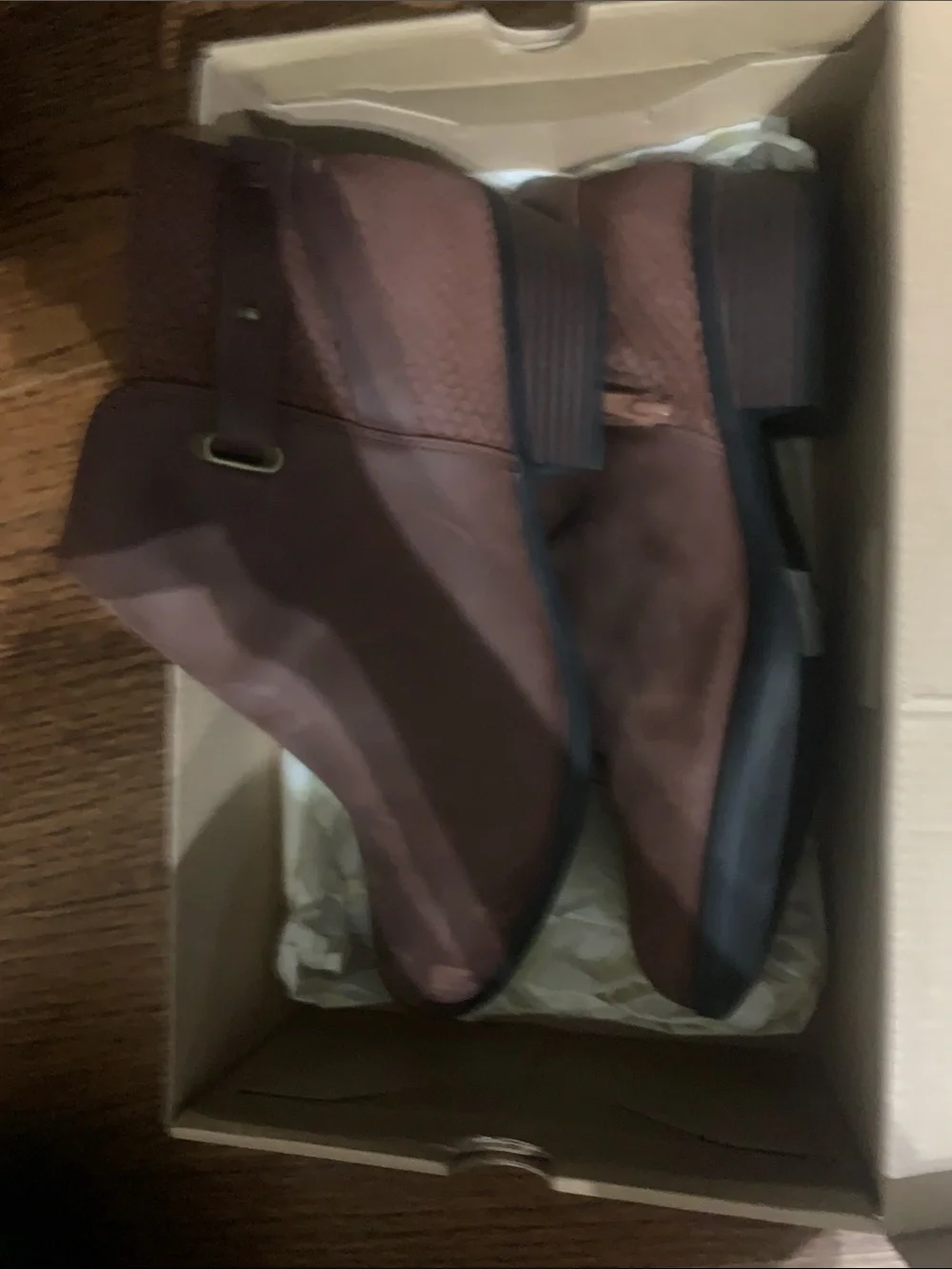 Clarks Women’s Brown Boots - Textured Leather Ankle Boot